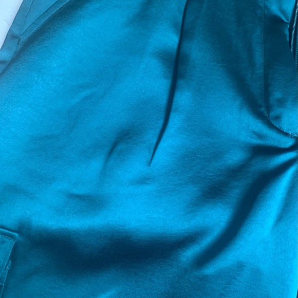BNWOT Express Turquoise Teal Satin Wide Leg Pants - Picture 7 of 10